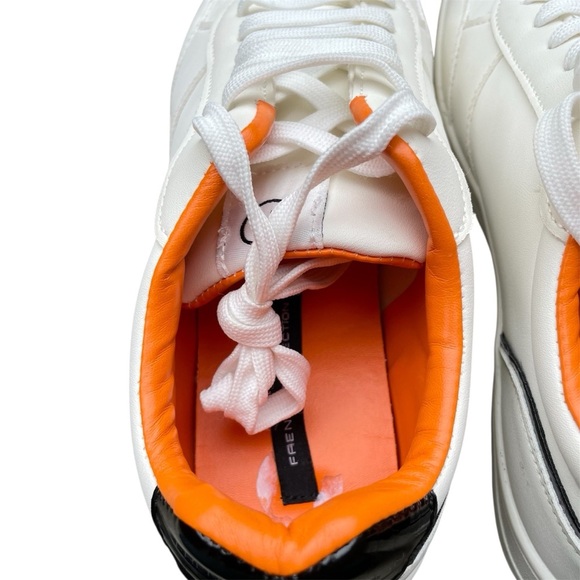 French Connection White and Orange Women’s Sneakers Size US 9.5 EUR 40.5 - Picture 7 of 9